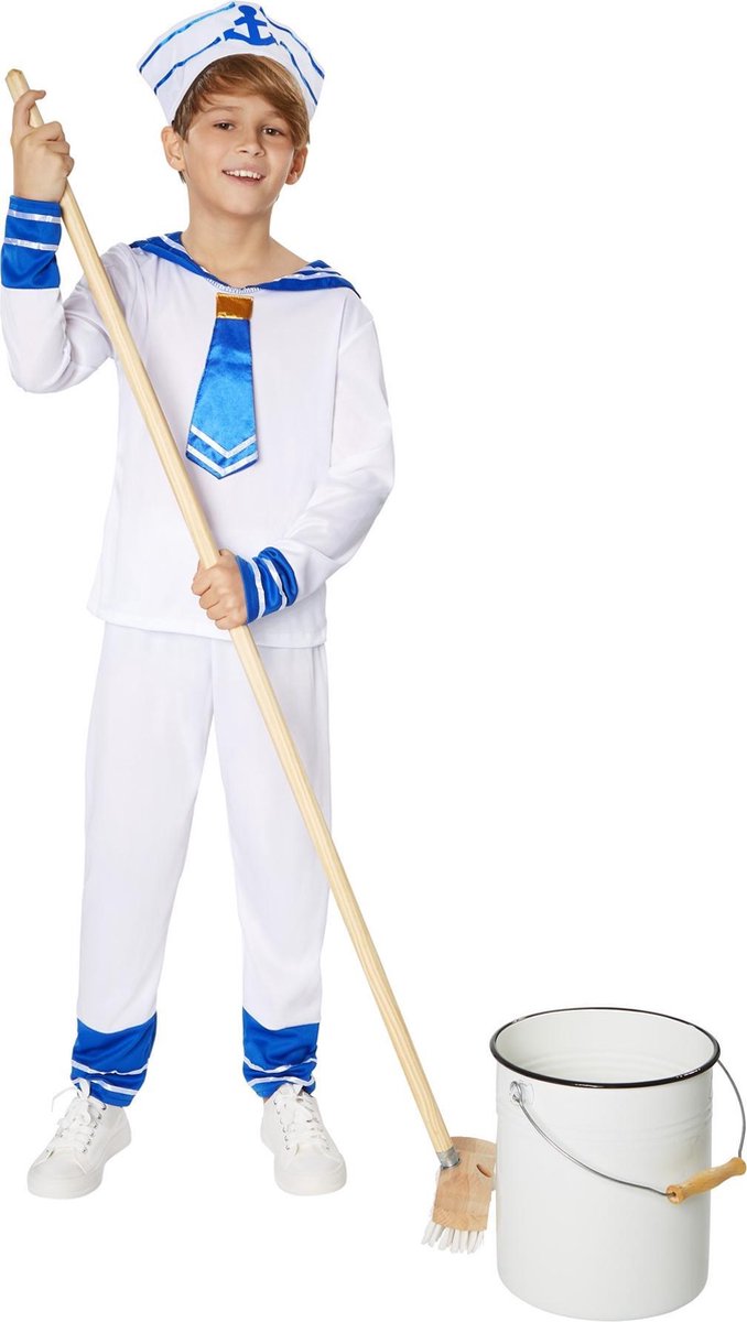 dressforfun - Jongenskostuum marinejongen 116 (5-6y) - verkleedkleding kostuum halloween verkleden feestkleding carnavalskleding carnaval feestkledij partykleding - 301498