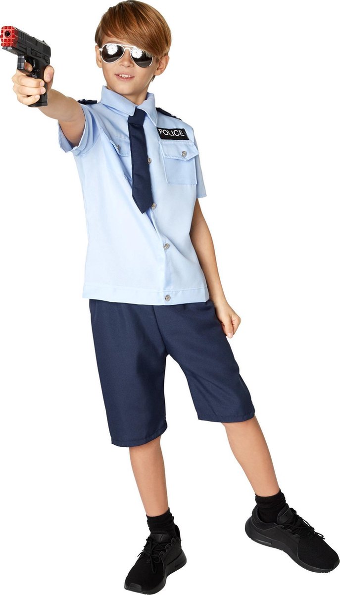 dressforfun - Jongenskostuum police boy 128 (7-8y) - verkleedkleding kostuum halloween verkleden feestkleding carnavalskleding carnaval feestkledij partykleding - 301493