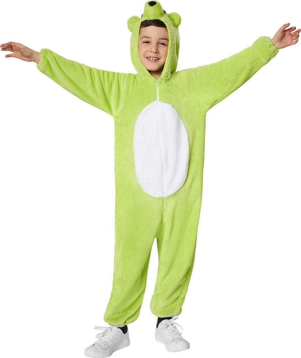 dressforfun - Kinderkostuum groene beer 128 (7-8y) - verkleedkleding kostuum halloween verkleden feestkleding carnavalskleding carnaval feestkledij partykleding - 301556