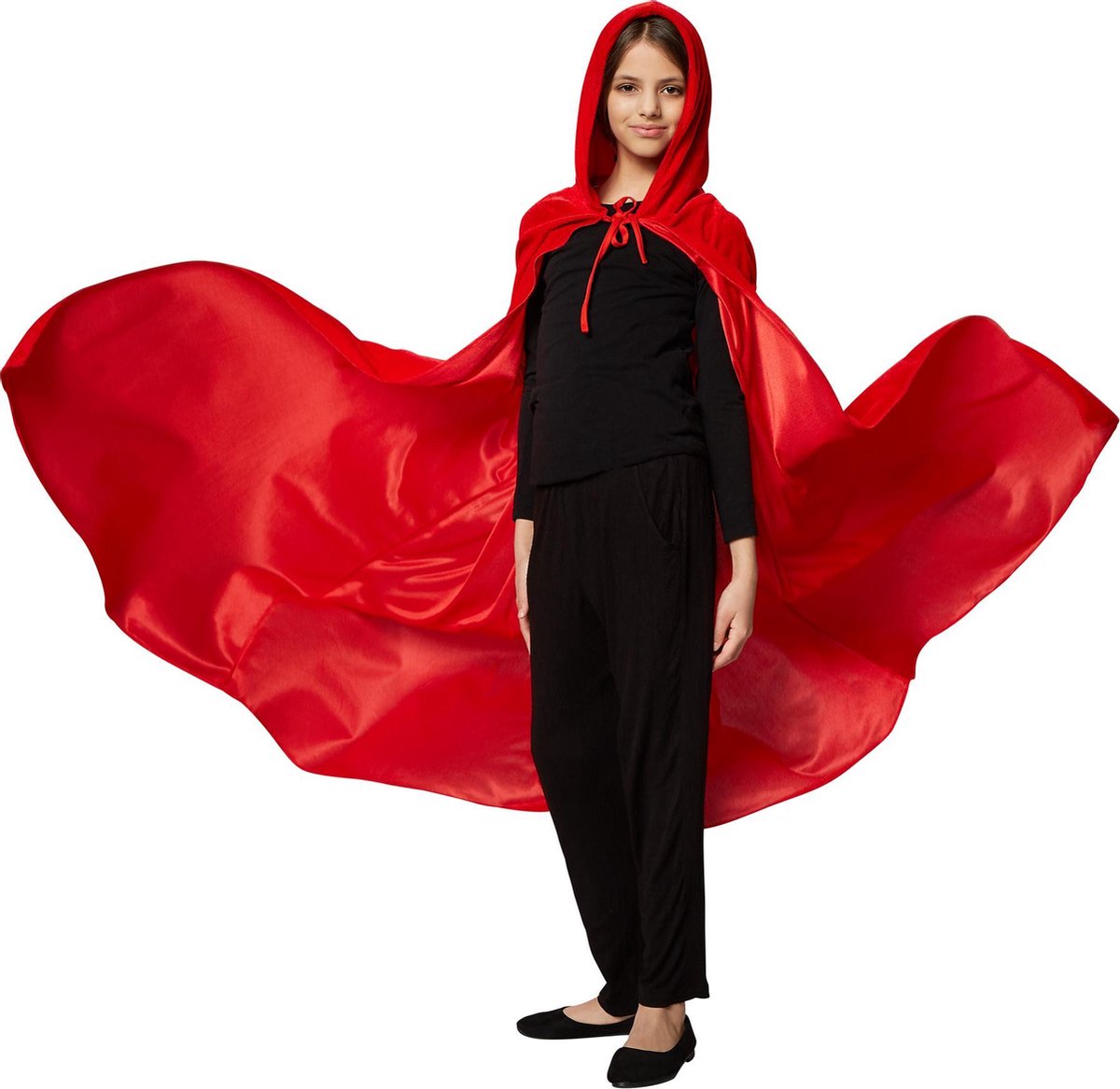 dressforfun - Kinderkostuum mystieke cape met kap 116 cm - verkleedkleding kostuum halloween verkleden feestkleding carnavalskleding carnaval feestkledij partykleding - 301844