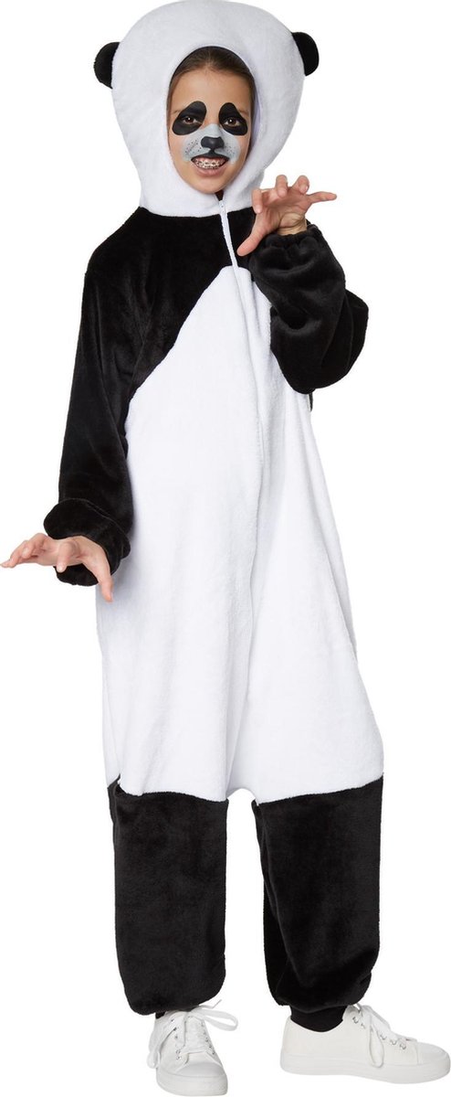 dressforfun - Kinderkostuum panda 128 (7-8y) - verkleedkleding kostuum halloween verkleden feestkleding carnavalskleding carnaval feestkledij partykleding - 301560