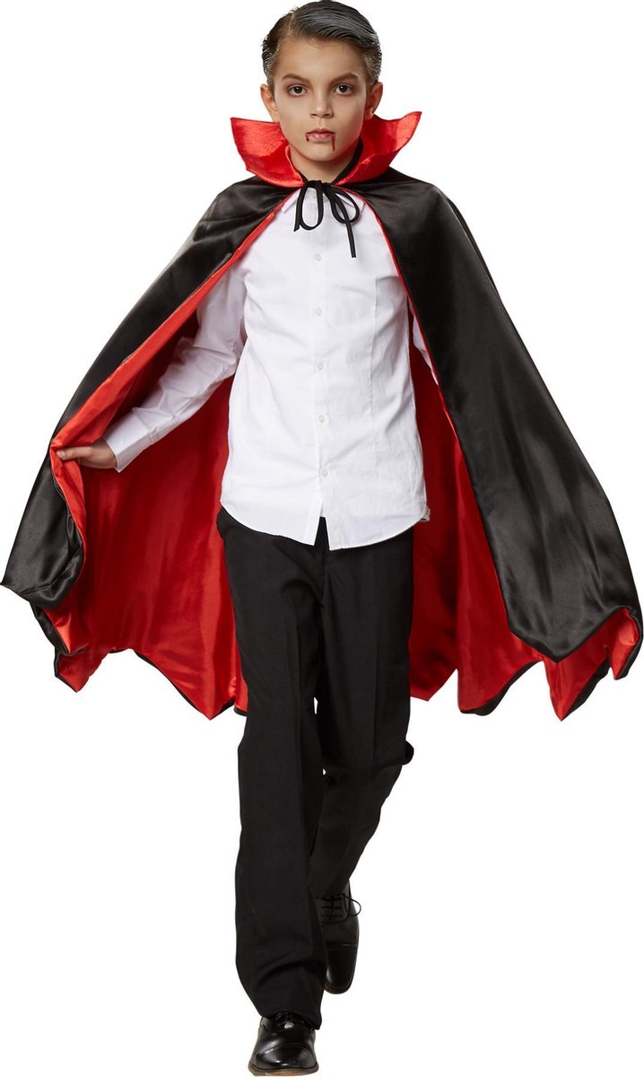 dressforfun - Kinderkostuum vampiercape vleermuis 54 cm - verkleedkleding kostuum halloween verkleden feestkleding carnavalskleding carnaval feestkledij partykleding - 301851