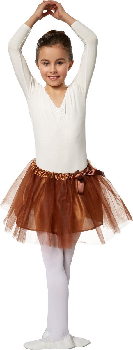 dressforfun - Kindertutu koffiebruin 128 (7-8y) - verkleedkleding kostuum halloween verkleden feestkleding carnavalskleding carnaval feestkledij partykleding - 301945