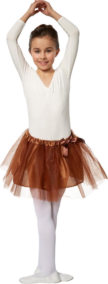 dressforfun - Kindertutu koffiebruin 140 (9-10y) - verkleedkleding kostuum halloween verkleden feestkleding carnavalskleding carnaval feestkledij partykleding - 301946