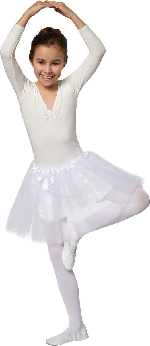 dressforfun - Kindertutu wit 128 (7-8y) - verkleedkleding kostuum halloween verkleden feestkleding carnavalskleding carnaval feestkledij partykleding - 301949