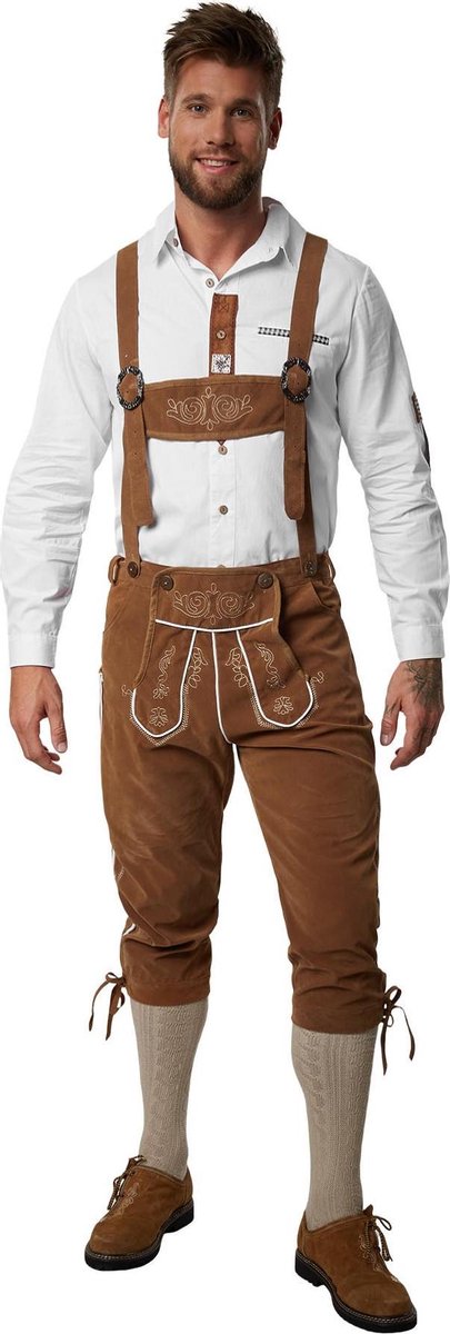 dressforfun - Lederhose Steigerwald S - verkleedkleding kostuum halloween verkleden feestkleding carnavalskleding carnaval feestkledij partykleding - 302835