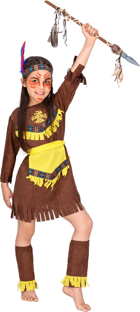 dressforfun - Meisjeskostuum indianenmeisje Eagle Eye 116 (5-7y) - verkleedkleding kostuum halloween verkleden feestkleding carnavalskleding carnaval feestkledij partykleding - 300575