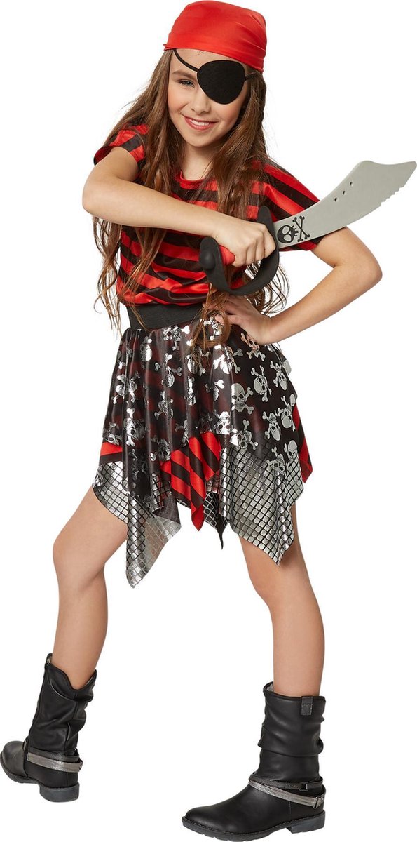 dressforfun - Meisjeskostuum kleine zeeroofster 104 (3-4y) - verkleedkleding kostuum halloween verkleden feestkleding carnavalskleding carnaval feestkledij partykleding - 301752