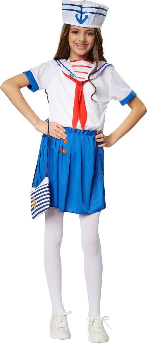 dressforfun - Meisjeskostuum marine girl 116 (5-6y) - verkleedkleding kostuum halloween verkleden feestkleding carnavalskleding carnaval feestkledij partykleding - 301486