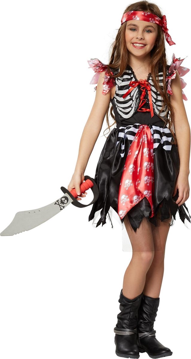 dressforfun - Meisjeskostuum piratenprinses 128 (7-8y) - verkleedkleding kostuum halloween verkleden feestkleding carnavalskleding carnaval feestkledij partykleding - 301748