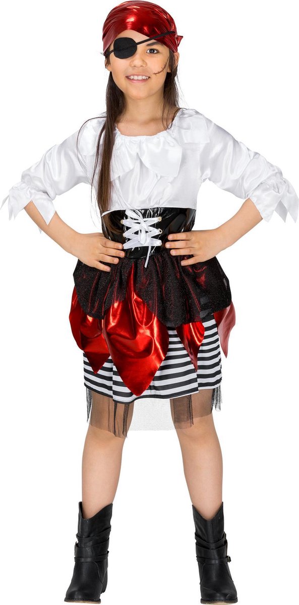 dressforfun - Meisjeskostuum piratenvrouw Lilly Blauwmarie 116 (5-6y) - verkleedkleding kostuum halloween verkleden feestkleding carnavalskleding carnaval feestkledij partykleding - 300747