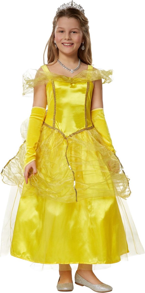 dressforfun - Meisjeskostuum prinses Belle 128 (7-8y) - verkleedkleding kostuum halloween verkleden feestkleding carnavalskleding carnaval feestkledij partykleding - 301733