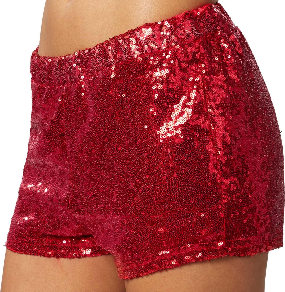 dressforfun - Pailletten-short rood L - verkleedkleding kostuum halloween verkleden feestkleding carnavalskleding carnaval feestkledij partykleding - 303913