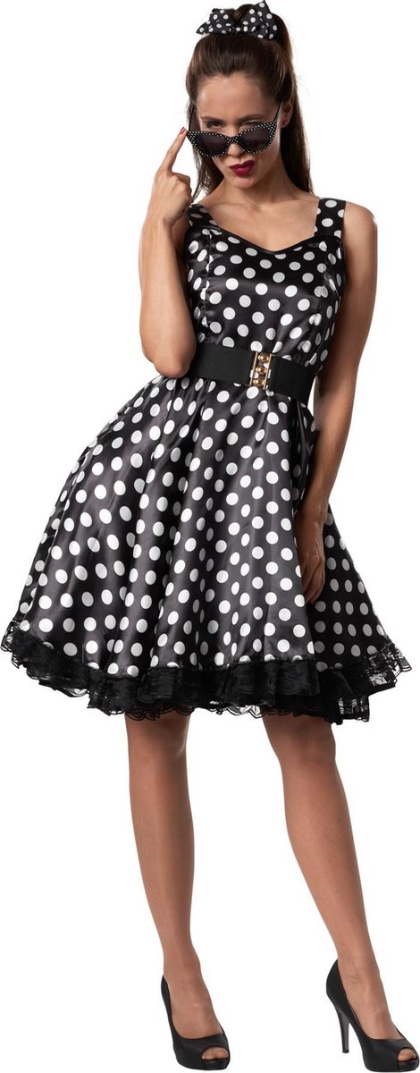 dressforfun - Rockabily lady S - verkleedkleding kostuum halloween verkleden feestkleding carnavalskleding carnaval feestkledij partykleding - 302155