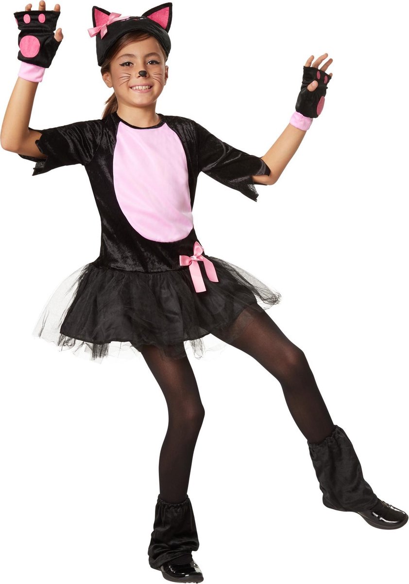 dressforfun - Roos katje 116 (5-6y) - verkleedkleding kostuum halloween verkleden feestkleding carnavalskleding carnaval feestkledij partykleding - 302100