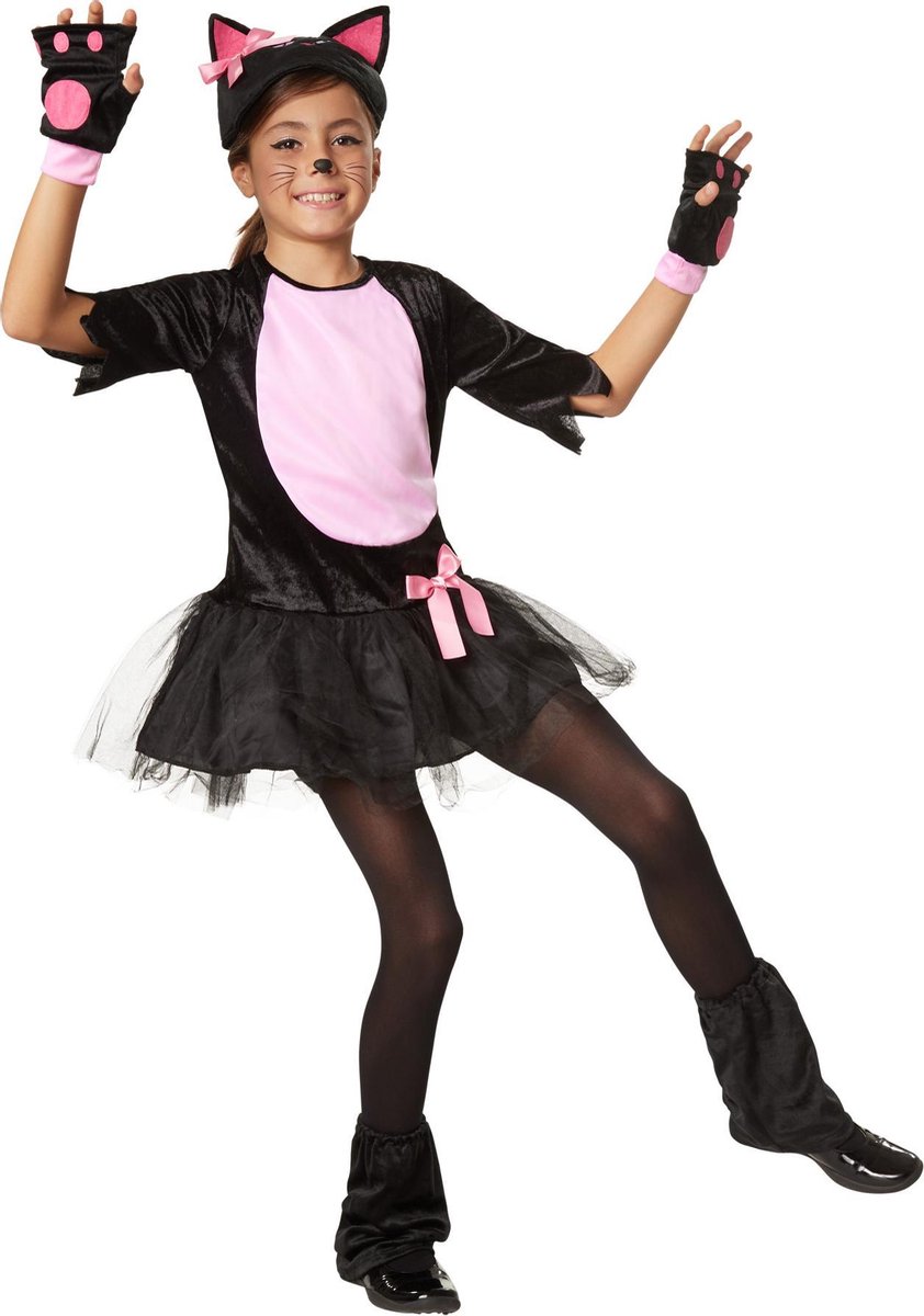 dressforfun - Roos katje 140 (9-10y) - verkleedkleding kostuum halloween verkleden feestkleding carnavalskleding carnaval feestkledij partykleding - 302102