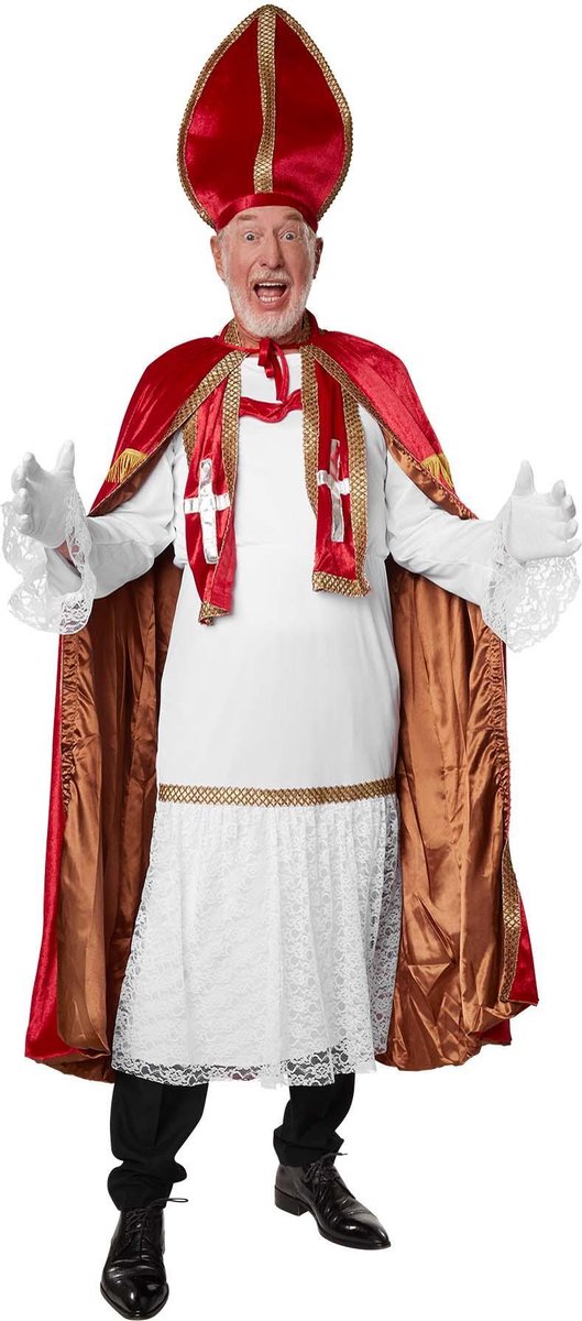 dressforfun - Sint-Niklaas-set donkerrood XL - verkleedkleding kostuum halloween verkleden feestkleding carnavalskleding carnaval feestkledij partykleding - 303461