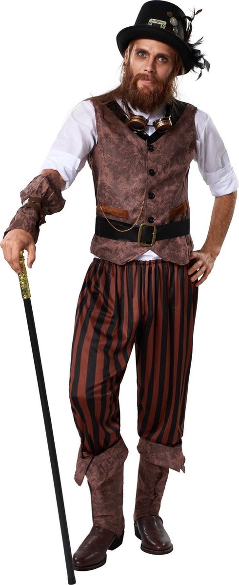 dressforfun - Steampunk avonturier L - verkleedkleding kostuum halloween verkleden feestkleding carnavalskleding carnaval feestkledij partykleding - 302337