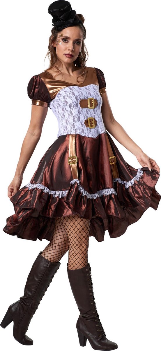 dressforfun - Steampunk lady M - verkleedkleding kostuum halloween verkleden feestkleding carnavalskleding carnaval feestkledij partykleding - 302301