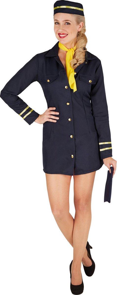 dressforfun - Stewardess L - verkleedkleding kostuum halloween verkleden feestkleding carnavalskleding carnaval feestkledij partykleding - 301411