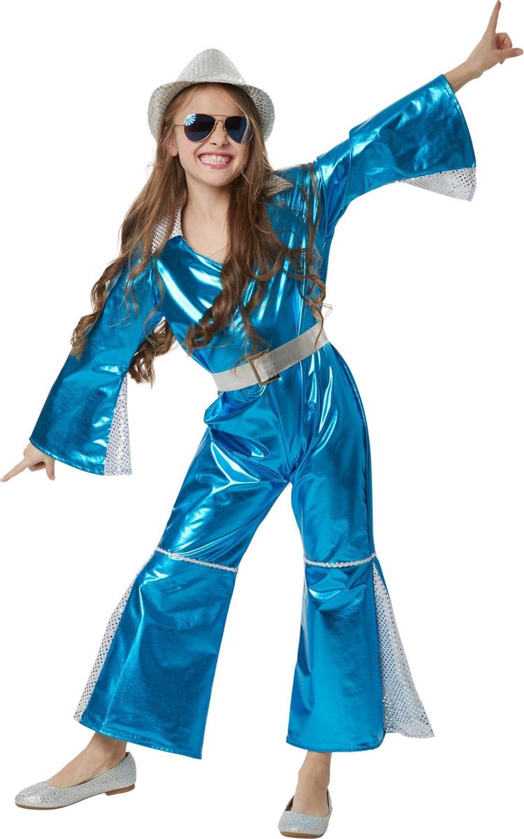 dressforfun - Stralende Disco Starlet 116 (5-6y) - verkleedkleding kostuum halloween verkleden feestkleding carnavalskleding carnaval feestkledij partykleding - 302364