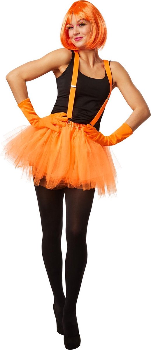 dressforfun - Tutu tulerok met bretels oranje XXL - verkleedkleding kostuum halloween verkleden feestkleding carnavalskleding carnaval feestkledij partykleding - 301980