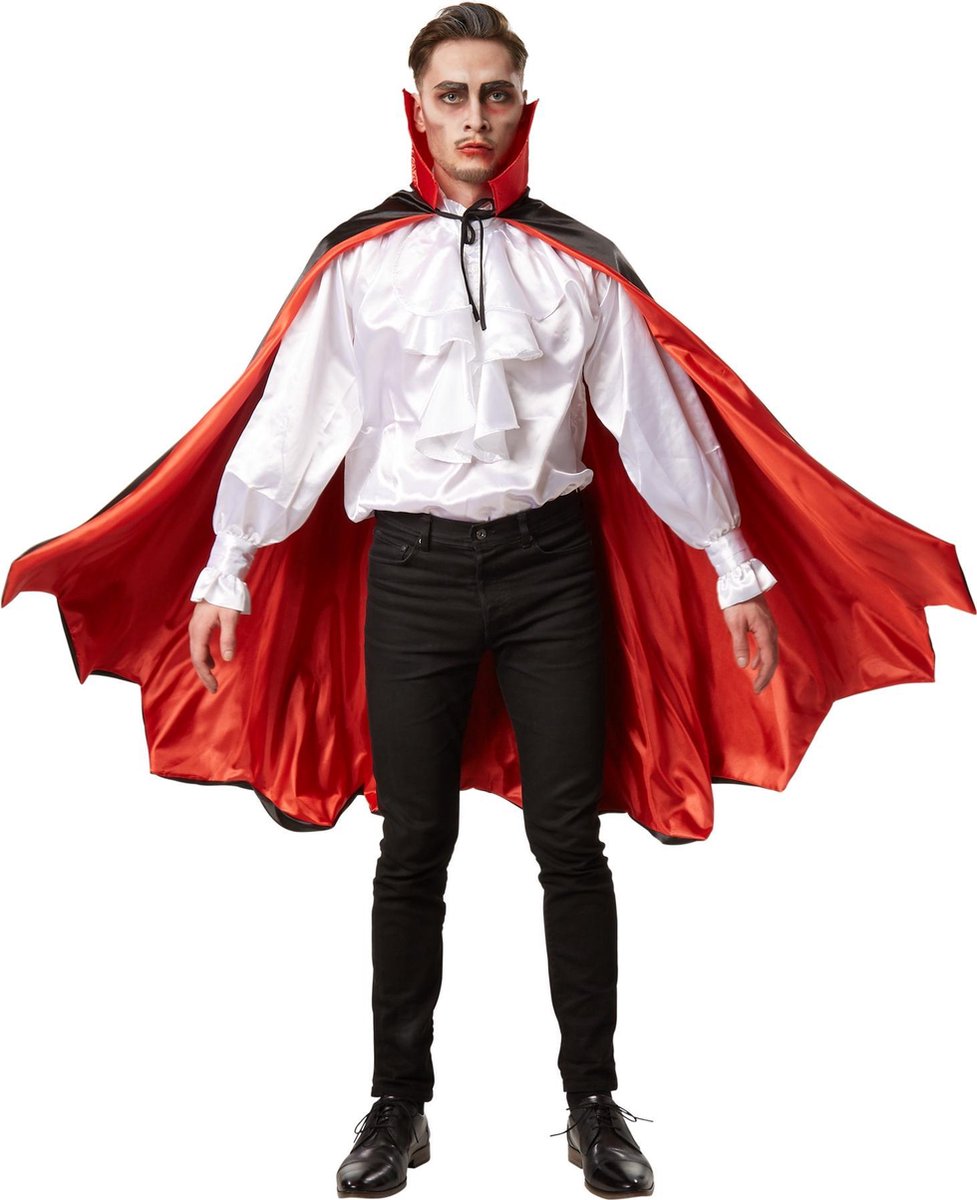 dressforfun - Vampiercape vleermuis 110 cm - verkleedkleding kostuum halloween verkleden feestkleding carnavalskleding carnaval feestkledij partykleding - 301858