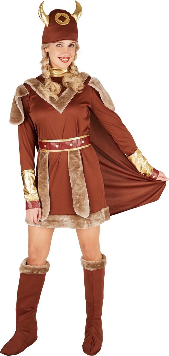 dressforfun - Vikingleidster L - verkleedkleding kostuum halloween verkleden feestkleding carnavalskleding carnaval feestkledij partykleding - 301356