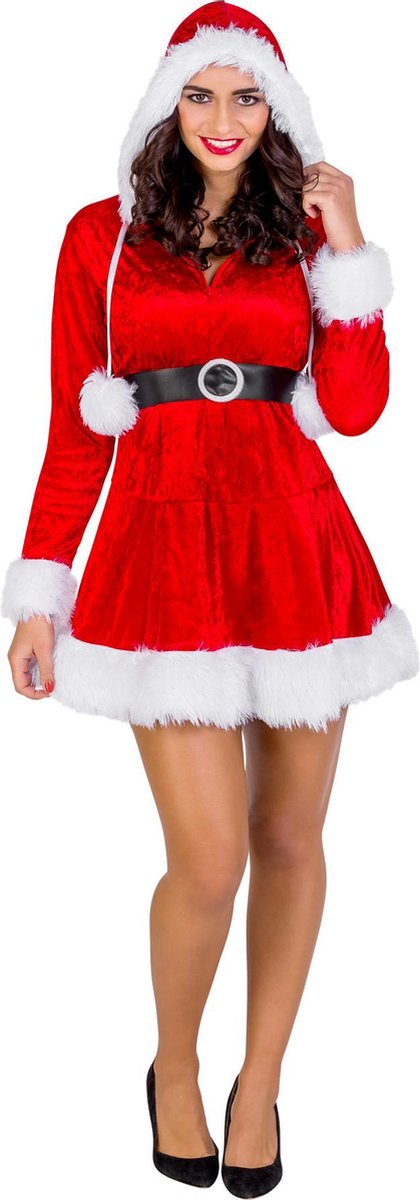 dressforfun - Vrouwenkostuum Mrs. Santa Claus L - verkleedkleding kostuum halloween verkleden feestkleding carnavalskleding carnaval feestkledij partykleding - 300308