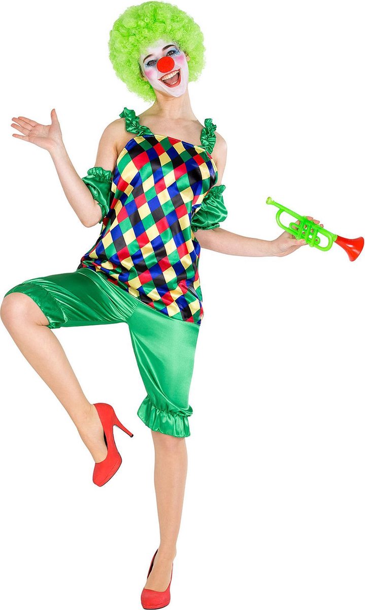 dressforfun - Vrouwenkostuum clown Auguste M - verkleedkleding kostuum halloween verkleden feestkleding carnavalskleding carnaval feestkledij partykleding - 300809