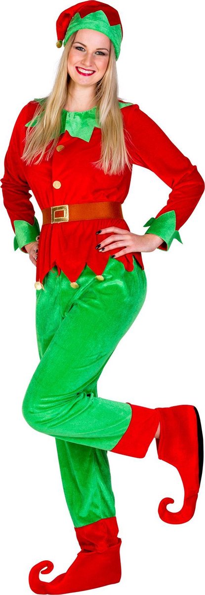 dressforfun - Vrouwenkostuum kerstelf L - verkleedkleding kostuum halloween verkleden feestkleding carnavalskleding carnaval feestkledij partykleding - 300292