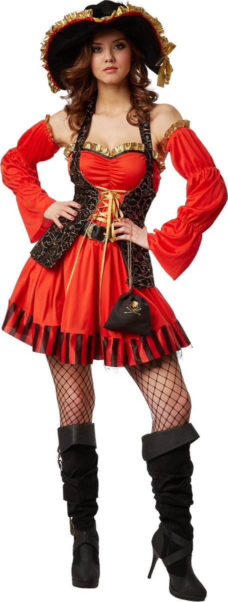 dressforfun - Vrouwenkostuum sexy zeeroversbruid L - verkleedkleding kostuum halloween verkleden feestkleding carnavalskleding carnaval feestkledij partykleding - 301781