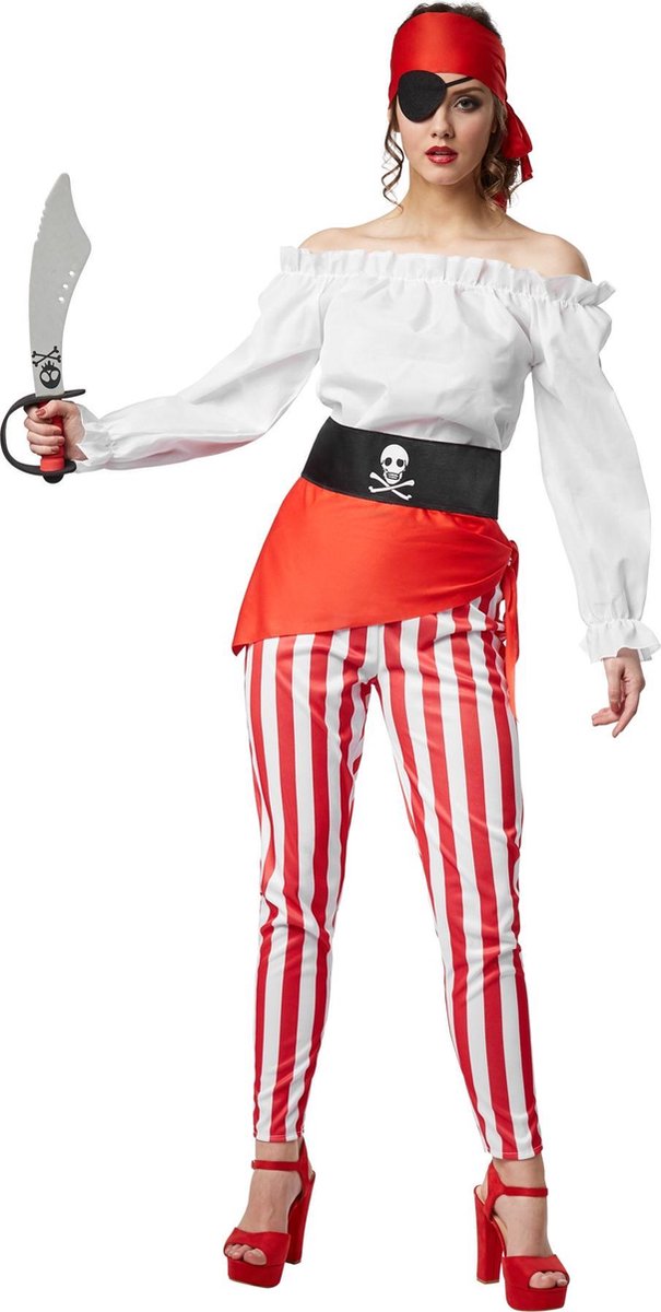 dressforfun - Vrouwenkostuum vrijbuitster der zeeën L - verkleedkleding kostuum halloween verkleden feestkleding carnavalskleding carnaval feestkledij partykleding - 301766