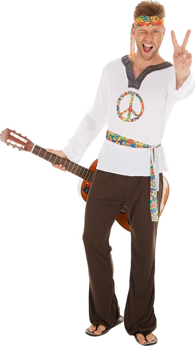 dressforfun - herenkostuum hippie Jimmy L - verkleedkleding kostuum halloween verkleden feestkleding carnavalskleding carnaval feestkledij partykleding - 300954