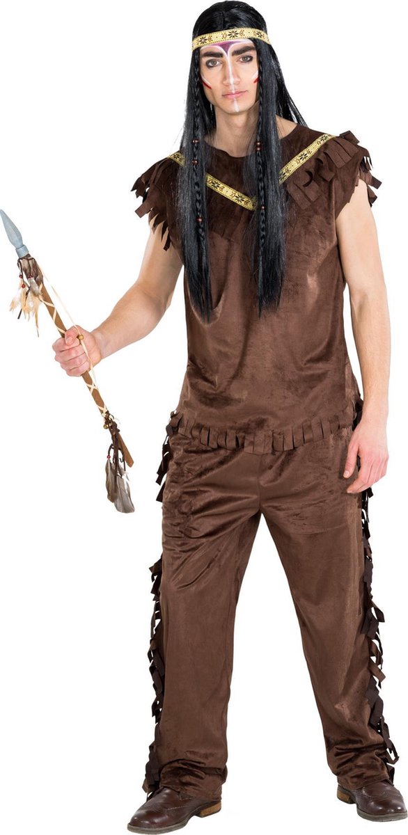 dressforfun - herenkostuum indiaan Cherokee L - verkleedkleding kostuum halloween verkleden feestkleding carnavalskleding carnaval feestkledij partykleding - 300653