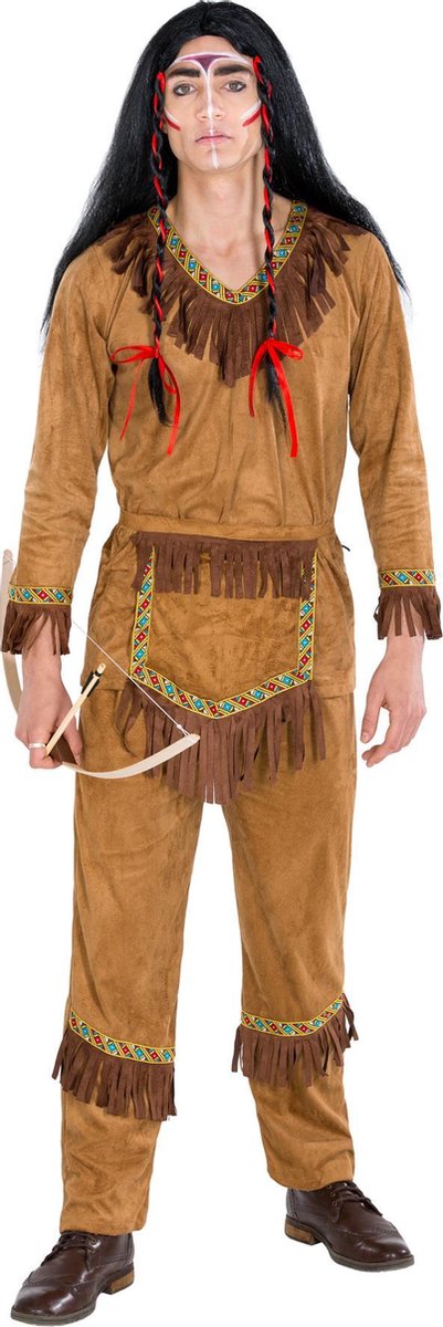 dressforfun - herenkostuum indiaan opperhoofd grote vos L - verkleedkleding kostuum halloween verkleden feestkleding carnavalskleding carnaval feestkledij partykleding - 300556