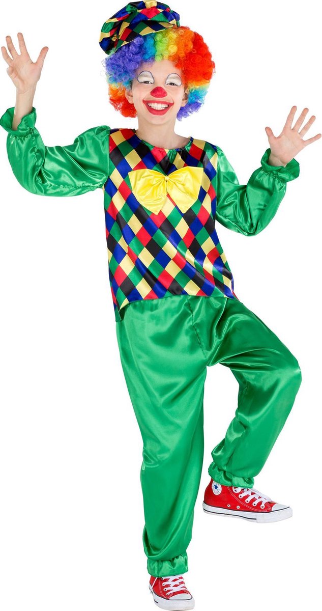 dressforfun - jongenskostuum clown Freddy 104 (3-4y) - verkleedkleding kostuum halloween verkleden feestkleding carnavalskleding carnaval feestkledij partykleding - 300796