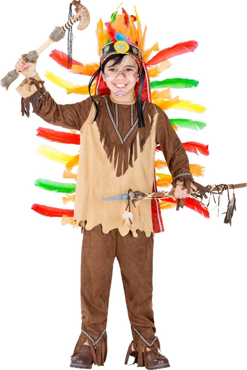 dressforfun - jongenskostuum indiaan kleine Sioux 116 (5-7y) - verkleedkleding kostuum halloween verkleden feestkleding carnavalskleding carnaval feestkledij partykleding - 300668