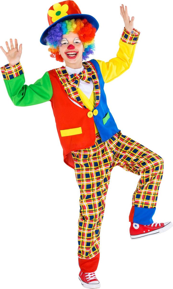 dressforfun - kinder-/tienerkostuum clown sokkenschot 116 (5-6y) - verkleedkleding kostuum halloween verkleden feestkleding carnavalskleding carnaval feestkledij partykleding - 300801