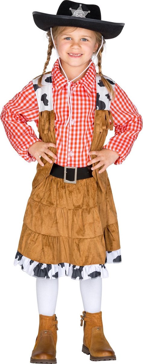 dressforfun - meisjeskostuum cowgirl Texas 116 (5-7y) - verkleedkleding kostuum halloween verkleden feestkleding carnavalskleding carnaval feestkledij partykleding - 300545