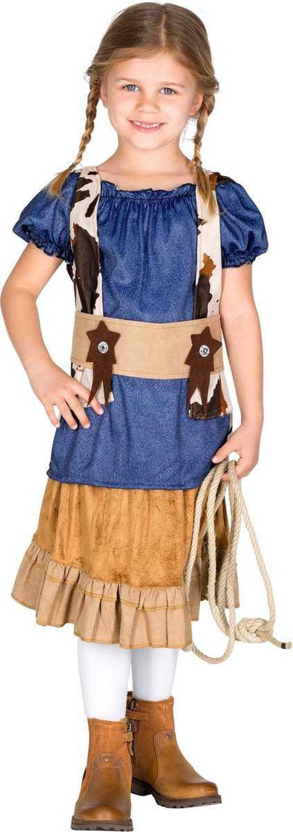 dressforfun - meisjeskostuum cowgirl Wynonna 116 (5-7y) - verkleedkleding kostuum halloween verkleden feestkleding carnavalskleding carnaval feestkledij partykleding - 300541