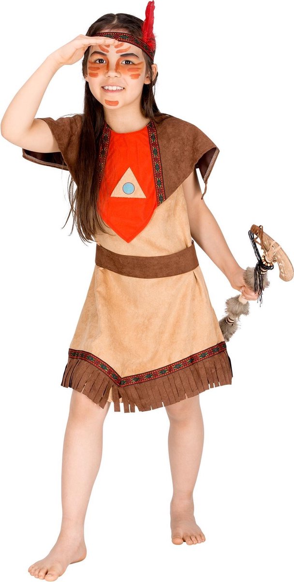 dressforfun - meisjeskostuum indianenvrouw Dakota 116 (5-7y) - verkleedkleding kostuum halloween verkleden feestkleding carnavalskleding carnaval feestkledij partykleding - 300579