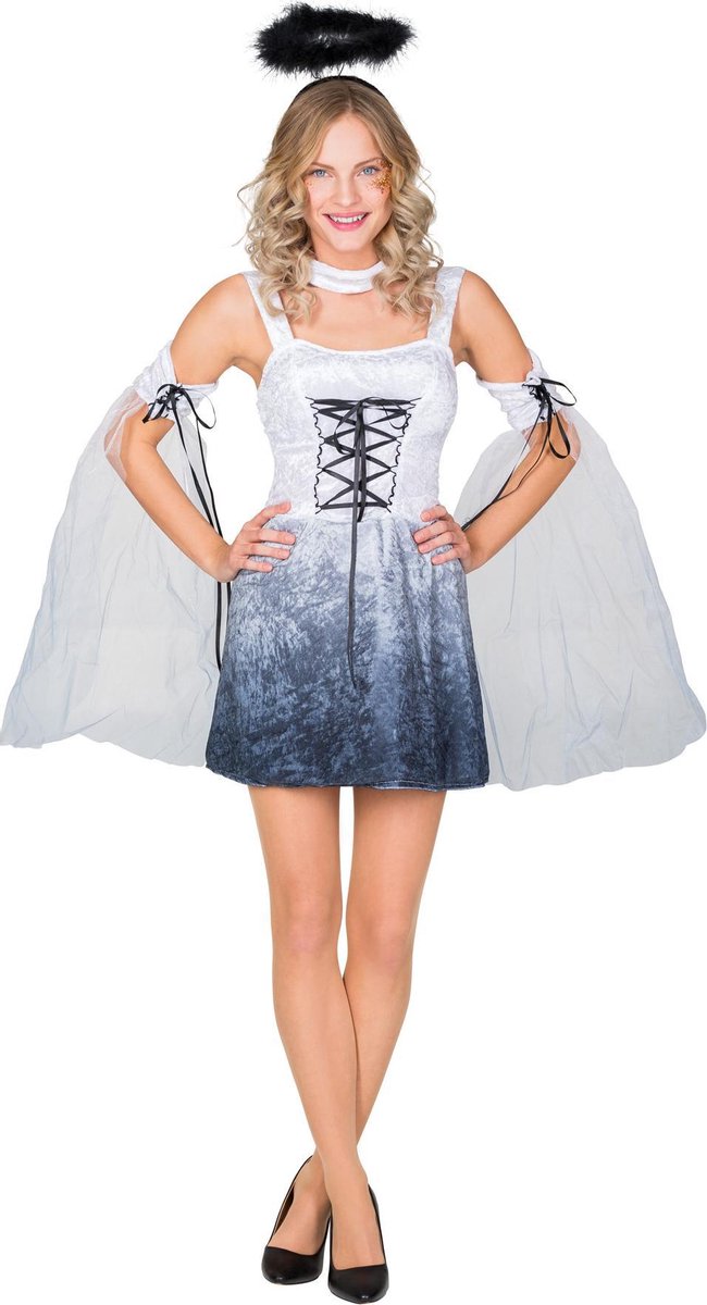 dressforfun - vrouwenkostuum sexy Angel Pokerface L - verkleedkleding kostuum halloween verkleden feestkleding carnavalskleding carnaval feestkledij partykleding - 300252