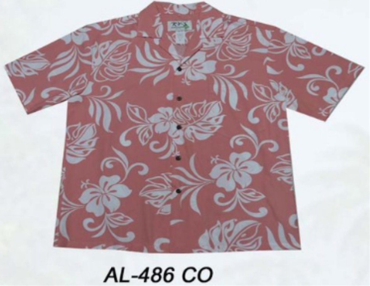 Hawaii Blouse - Shirt - Hemd "Vakantie Vibes Roze" - 100% Katoen - Aloha Shirt - Heren - Made in Hawaii Maat M