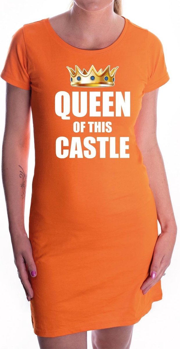 Queen of this castle oranje jurk voor dames - Koningsdag / Woningsdag - bankhangdag - oranje kleding / jurkjes M