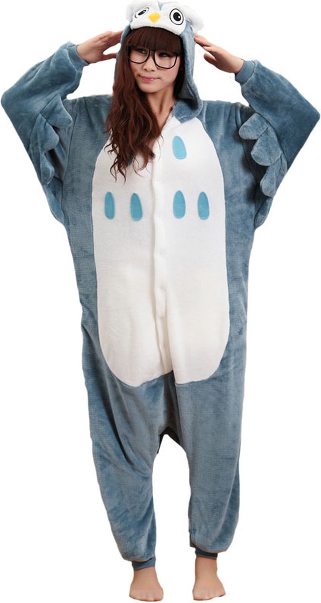 Uil Onesie Pak Kostuum Outfit Huispak Jumpsuit Verkleedpak - Verkleedkleding - Halloween & Carnaval - SnugSquad - Kinderen & Volwassenen - Unisex - Maat S voor Lichaamslengte (146 - 159 cm)