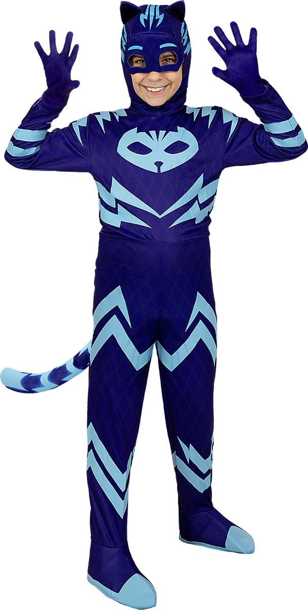 FUNIDELIA Deluxe Catboy PJ Masks kostuum - 7-9 jaar (134-146 cm)