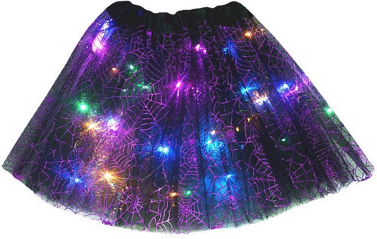 Halloween Lichtgevende Rok/Tutu - Zwart/Paars