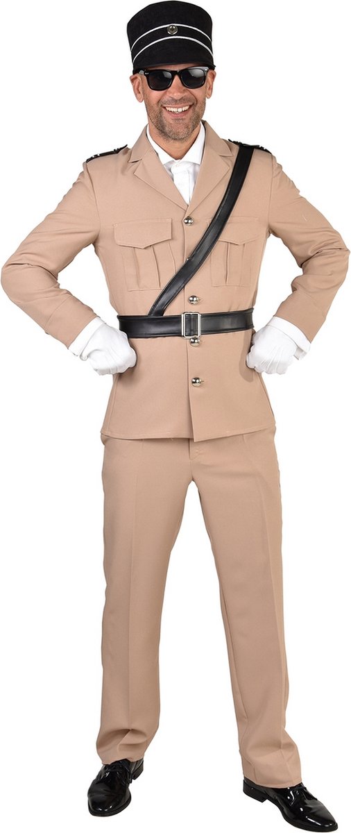 Magic By Freddy's - Politie & Detective Kostuum - Marechaussee Van Saint Trope - Man - wit / beige - XXL - Carnavalskleding - Verkleedkleding