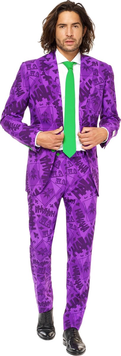 OppoSuits The Joker™ - Mannen Kostuum - Paars - Halloween - Maat 50